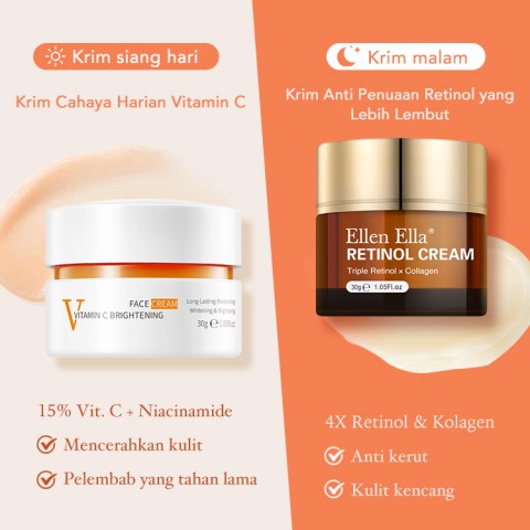 ELLEN ELLA Krim Wajah Pagi & Malam yang Ditingkatkan
