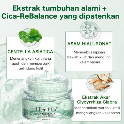Masker Tidur Ellen Ella Cica-ReBalance 50g &  Perangkat kecantikan canggih