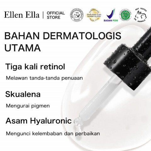 ELLEN ELLA Triple Retinol Serum Anti Penuaan dan Pengencang Wajah 35ml