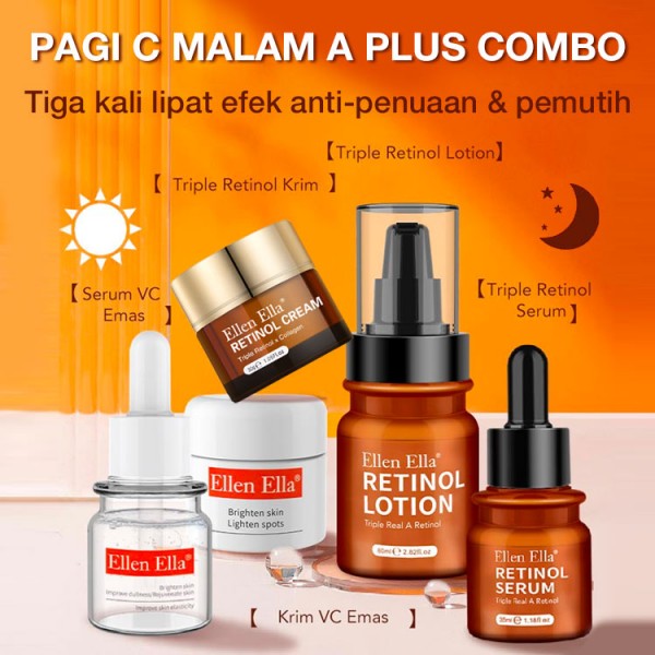 Pagi C malam A ditambah Kombo pemutih dan anti penuaan 