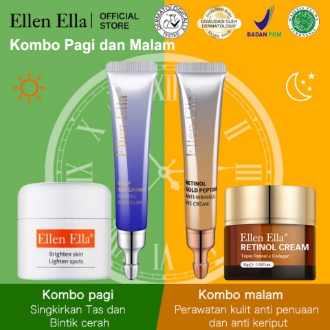 ELLEN ELLA Krim Wajah Pagi & Malam dan Set Krim Mata