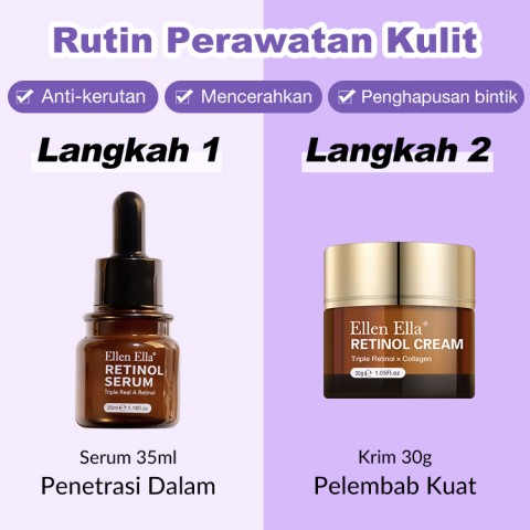 ELLEN ELLA Anti-aging Triple Retinol Face Cream and Serum