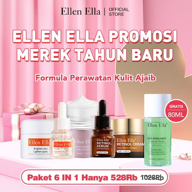 ELLEN ELLA 1+1>2 Formula Usia Terbalik Zaman Keemasan. Formula VC Glowing dan formula Anti-penuaan Retinol