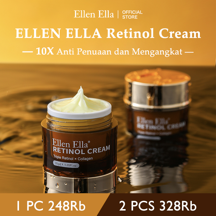 BPOM - Upgrade Ellen Ella Retinol Anti aging Cream- Membantu mengungkapkan kulit yang tampak lebih halus dan lebih kencang dengan perawatan retinol yang lembut ini.