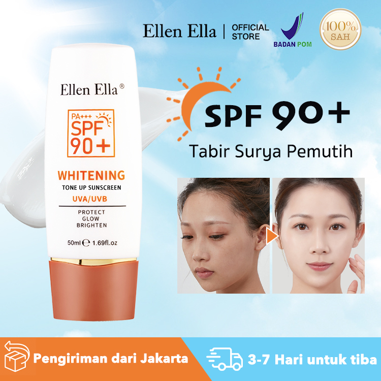 Ellen Ella Upgrade Baru Tabir Surya Pemutih-SPF90+PA+++-8 kali bubuk tabir surya - Perlindungan Cahaya Biru UVA UVB