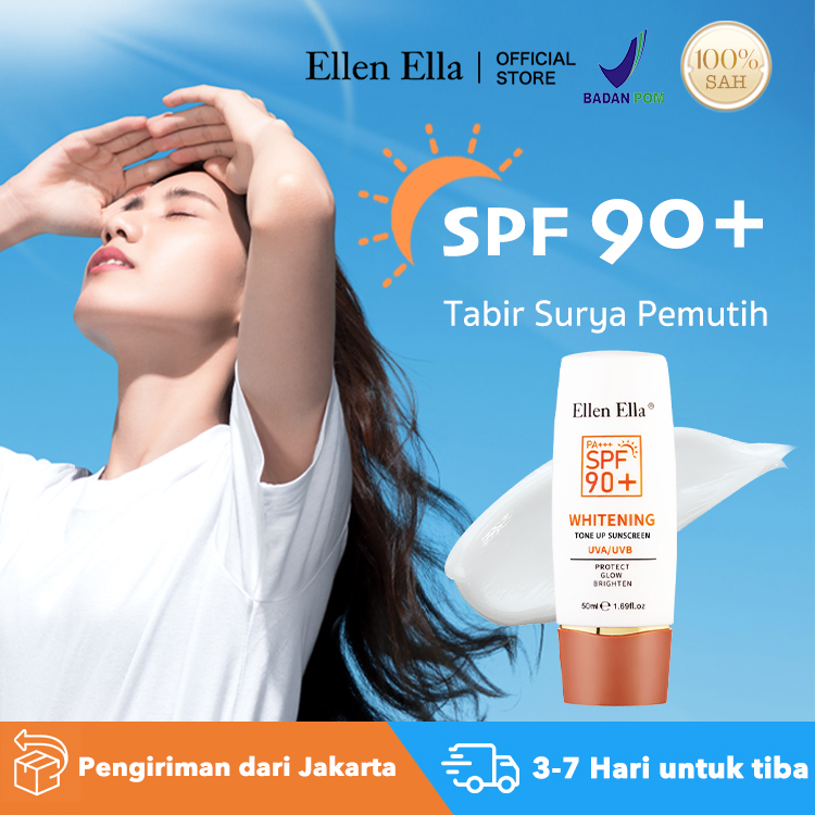 Ellen Ella Upgrade Baru Tabir Surya Pemutih-SPF90+PA+++-8 kali bubuk tabir surya - Perlindungan Cahaya Biru UVA UVB