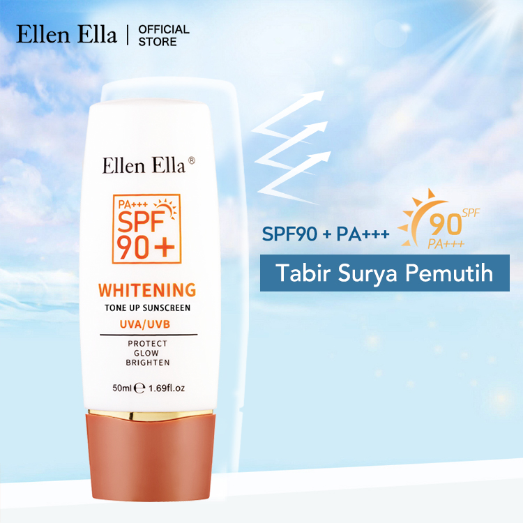 Ellen Ella Upgrade Baru Tabir Surya Pemutih-SPF90+PA+++-8 kali bubuk tabir surya - Perlindungan Cahaya Biru UVA UVB