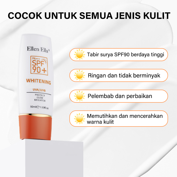 Ellen Ella Upgrade Baru Tabir Surya Pemutih-SPF90+PA+++-8 kali bubuk tabir surya - Perlindungan Cahaya Biru UVA UVB