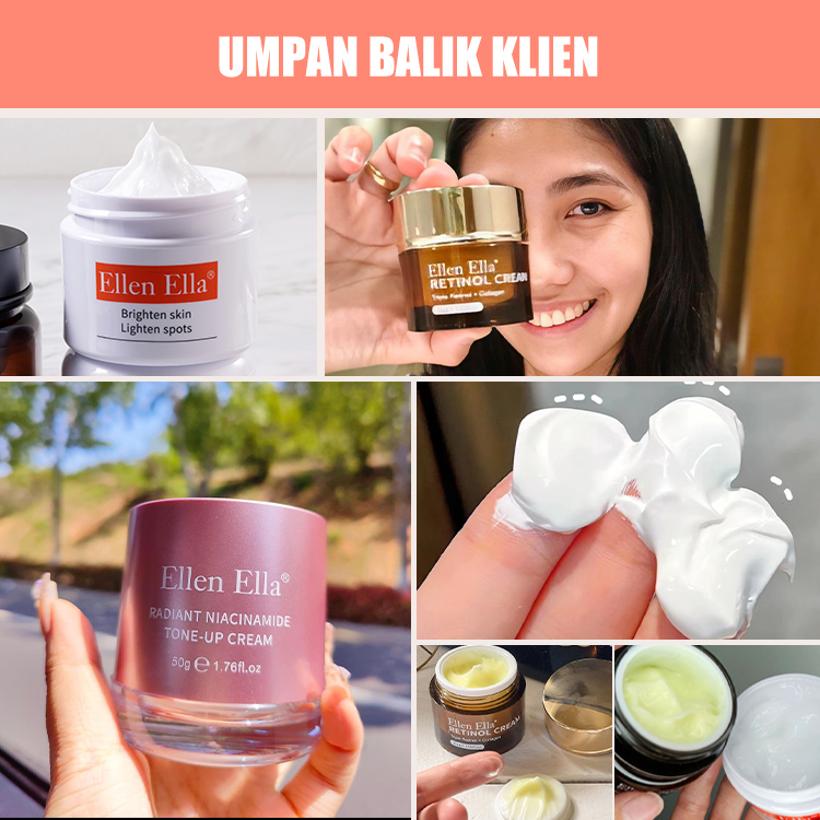 ELLEN ELLA GlowCycle Cream Combo - Krim Vit C untuk Meningkatkan Kecerahan di Pagi Hari, Krim 3-in-1 Tone up untuk Kulit Bersinar di Siang Hari, Krim Retion untuk Memperbarui Kulit di Malam Hari