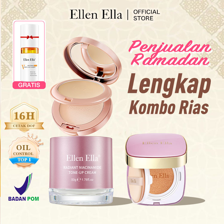Ellen Ella Complete Makeup Combo-satu set tiga potong yang tahan selama satu tahun-lebih murah jika dibeli dalam kotak