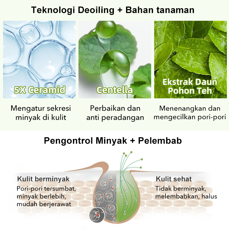 Ellen Ella Centella Asiatica Skin Savior Combo-clean&oil control,shrinkpores,smooth&delicate,mengencangkan kulit - Cocok untuk 15-65+ - ramah untuk semua jenis kulit