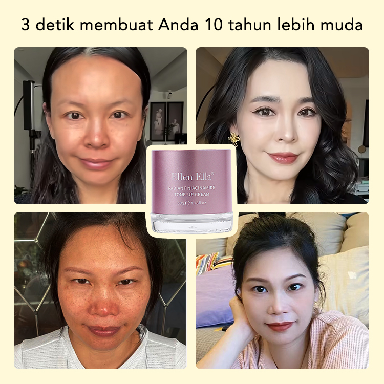 Ellen Ella Whitening & SunProtection & Anti-aging 3 IN 1-Menghilangkan kulit kusam dan menua-Niacinamide Serum & Retinol & Tone Up Cream-Mencerahkan Flek Mencerahkan Anti Kerut Pemutih Instan