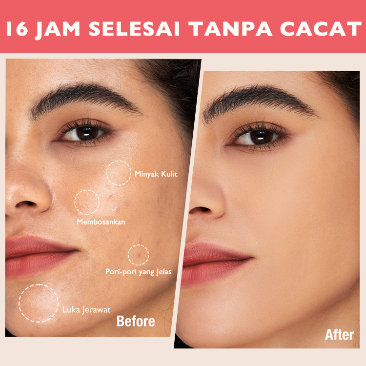 Ellen Ella 3 in 1 Bedak lapis ganda Pengontrol minyak yang kuat, mencerahkan dan menyembunyikan SPF25+ Satu dapat digunakan selama 2 tahun