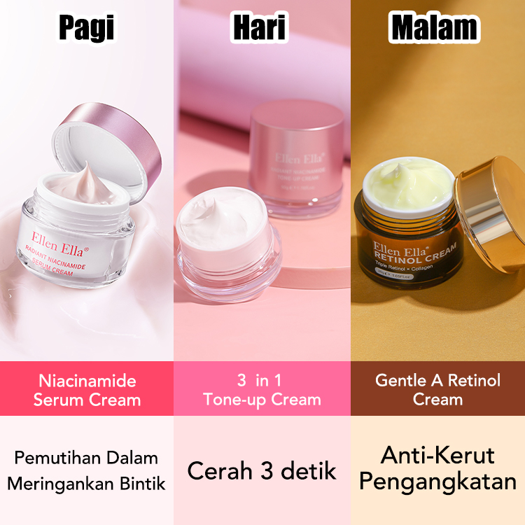 Ellen Ella Whitening & SunProtection & Anti-aging 3 IN 1-Singkirkan kulit kusam dan menua