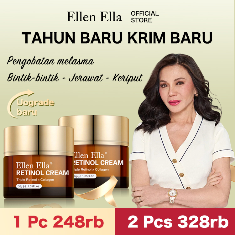 BPOM - Upgrade Ellen Ella Retinol Face Cream-Efek meningkat sebesar 50% - Membantu mengungkapkan kulit yang tampak lebih halus dan lebih kencang dengan perawatan retinol yang lembut ini.