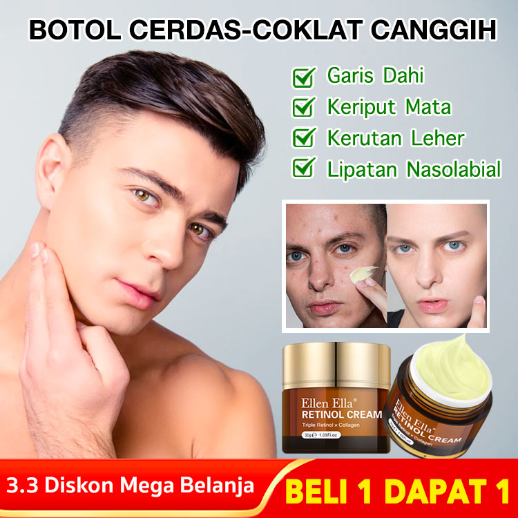 BPOM - Upgrade Ellen Ella Retinol Face Cream- Beli 1 Dapat 1 - Efek meningkat sebesar 50% - Membantu mengungkapkan kulit yang tampak lebih halus dan lebih kencang dengan perawatan retinol yang lembut ini.