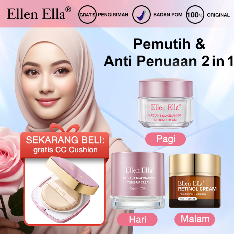 Ellen Ella Whitening & SunProtection & Anti-aging 3 IN 1-Singkirkan kulit kusam dan menua